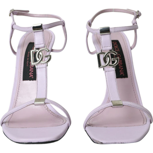 Dolce & GabbanaPurple Leather Logo Ankle Strap Heels Sandals ShoesMcRichard Designer Brands£529.00