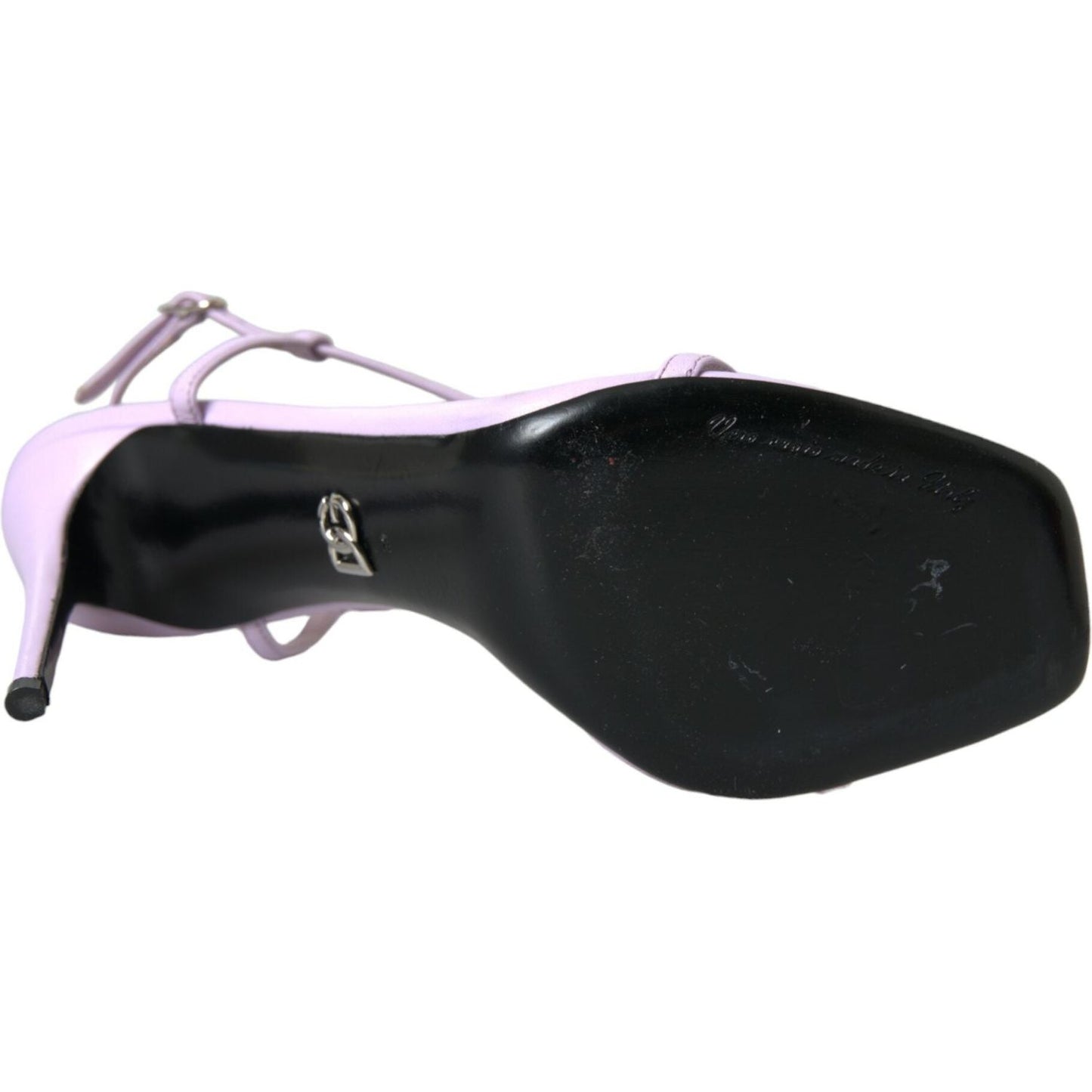 Dolce & Gabbana Purple Leather Logo Ankle Strap Heels Sandals Shoes purple-leather-logo-ankle-strap-heels-sandals-shoes