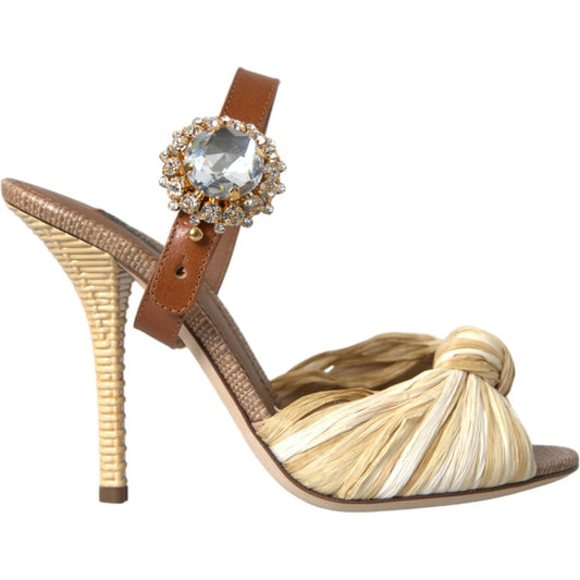 Dolce & Gabbana Multicolor Crystal Slides Heels Sandals Shoes multicolor-crystal-slides-heels-sandals-shoes
