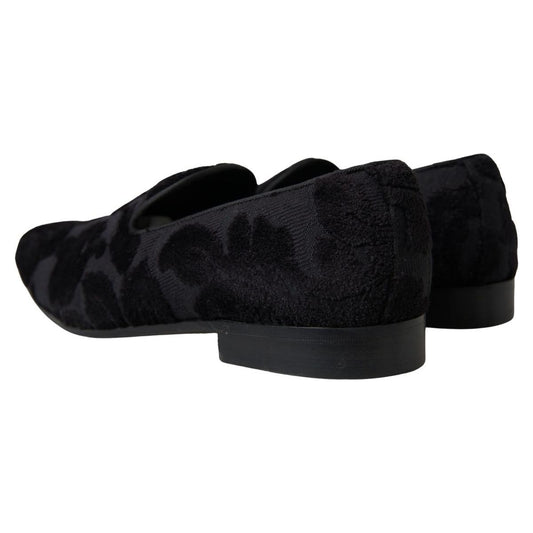 Dolce & Gabbana Exquisite Black Vintage Loafers for Men black-brocade-loafers-formal-shoes