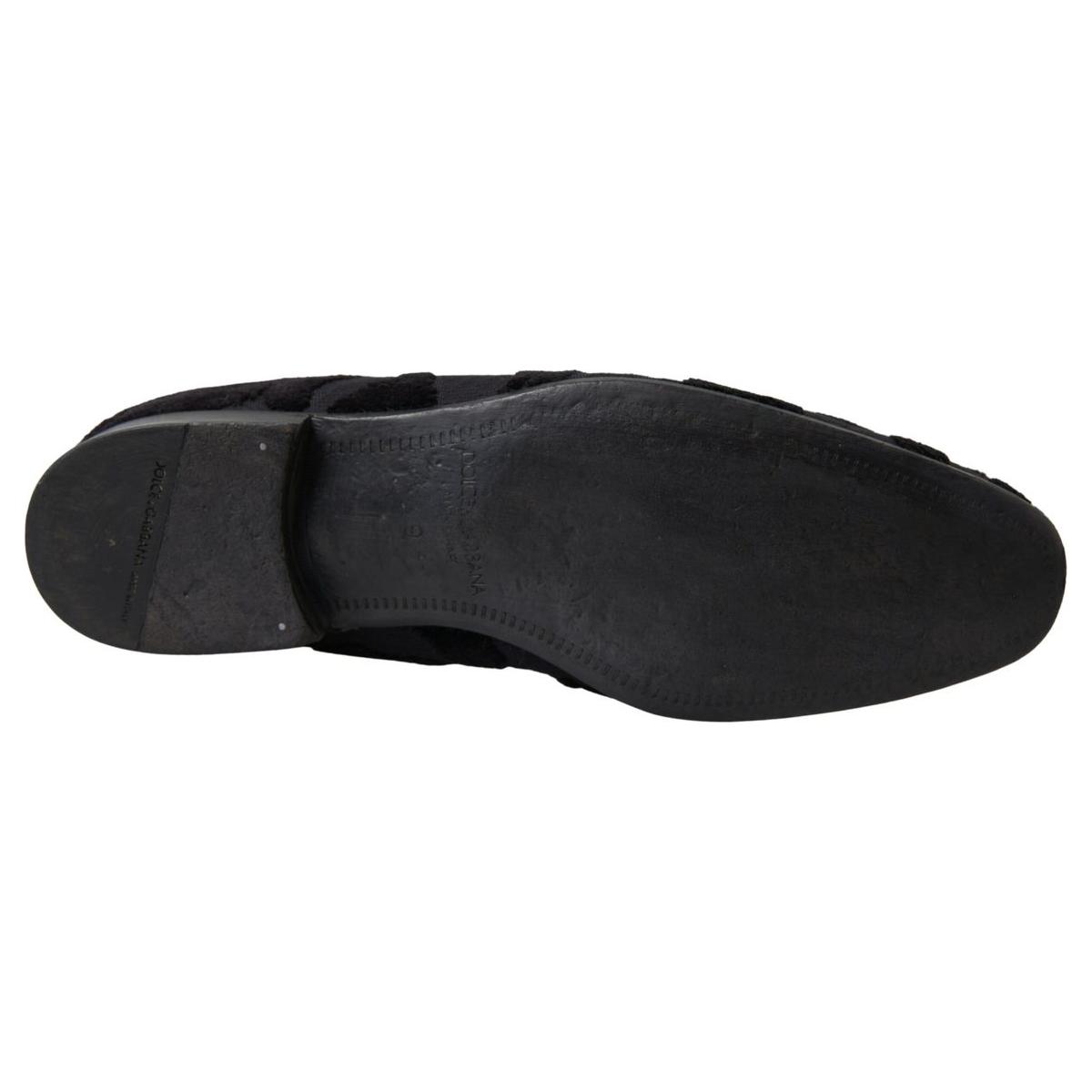 Dolce & Gabbana Exquisite Black Vintage Loafers for Men black-brocade-loafers-formal-shoes