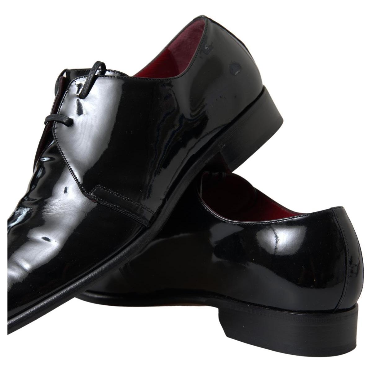 Dolce & Gabbana Elegant Black Patent Leather Formal Men's Shoes elegant-black-patent-leather-formal-mens-shoes