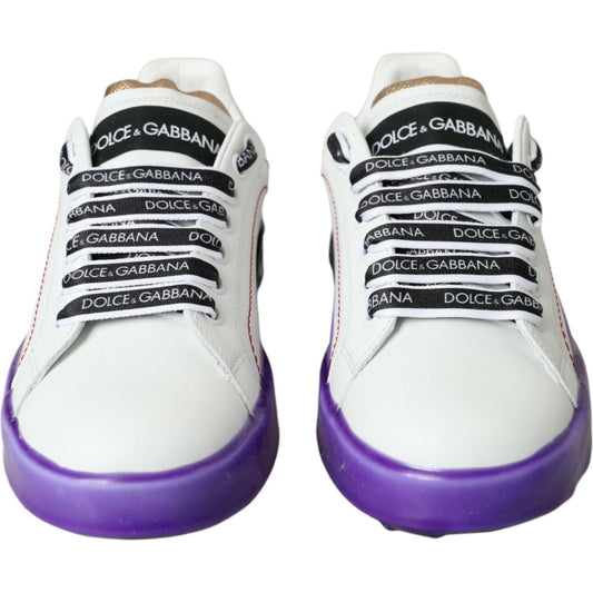 Dolce & GabbanaWhite Leather Portofino Low Top Sneakers ShoesMcRichard Designer Brands£479.00
