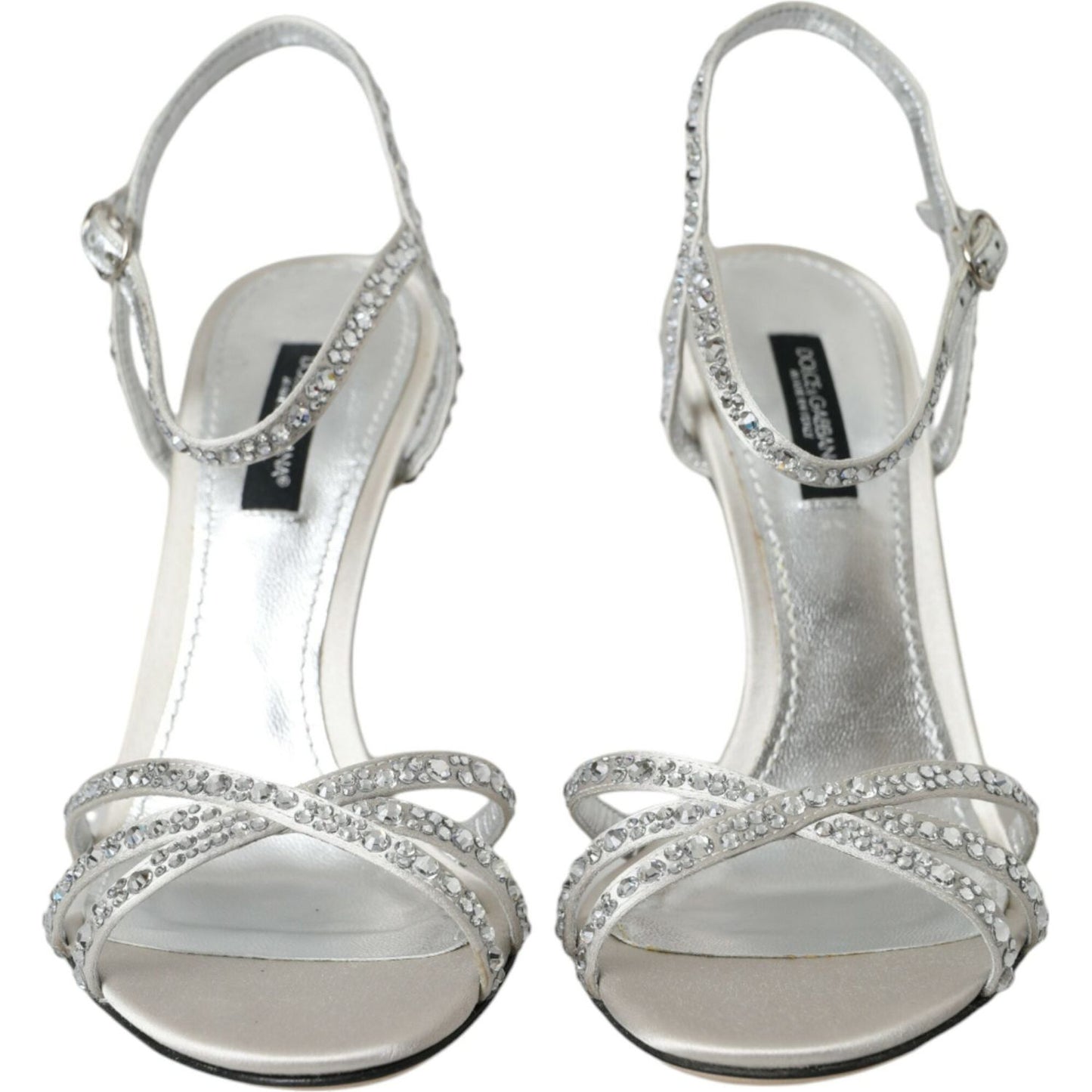 Dolce & Gabbana Silver Viscose Crystal Heels Sandals Shoes silver-viscose-crystal-heels-sandals-shoes