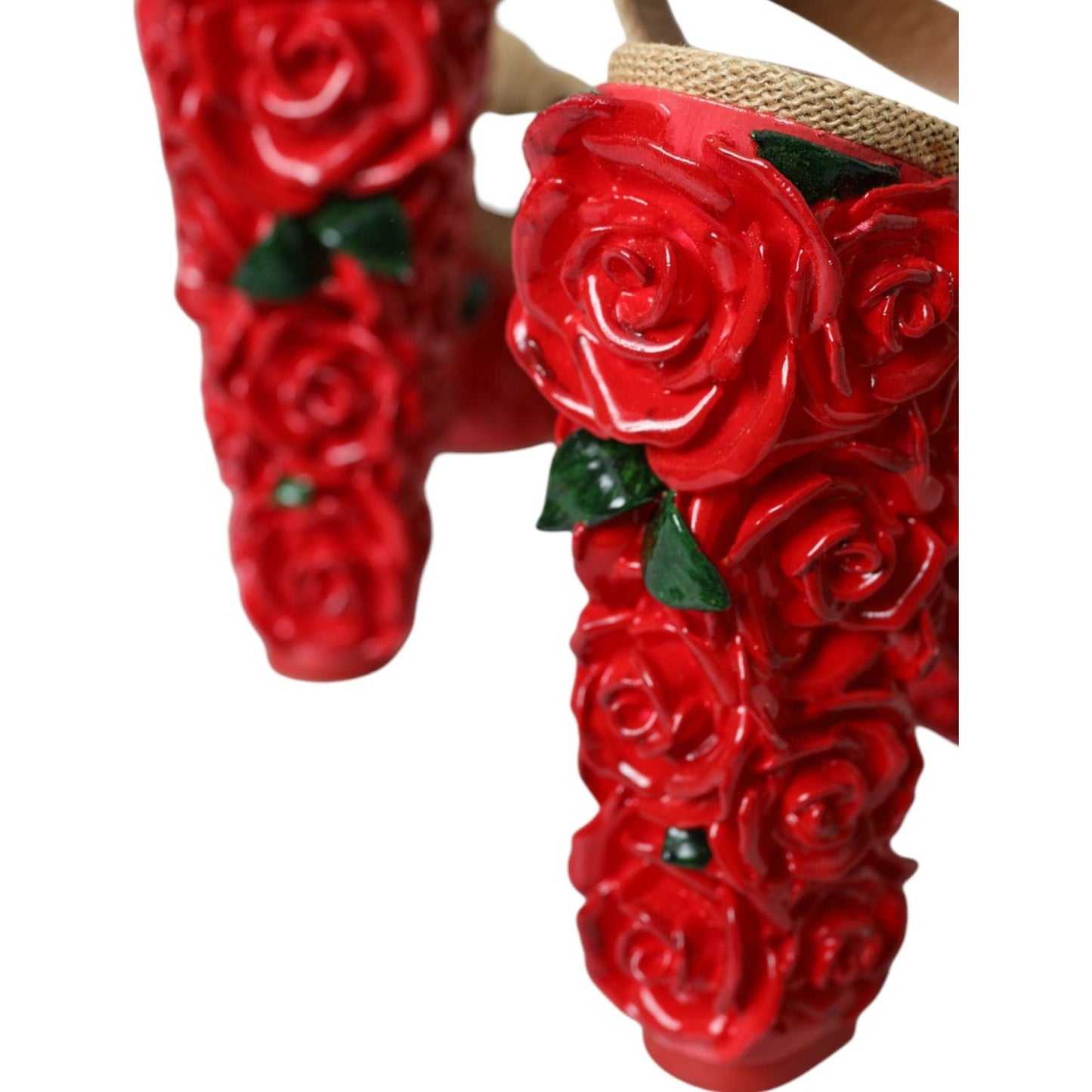 Dolce & Gabbana Red Roses Crystal Platform Sandals Shoes red-roses-crystal-platform-sandals-shoes
