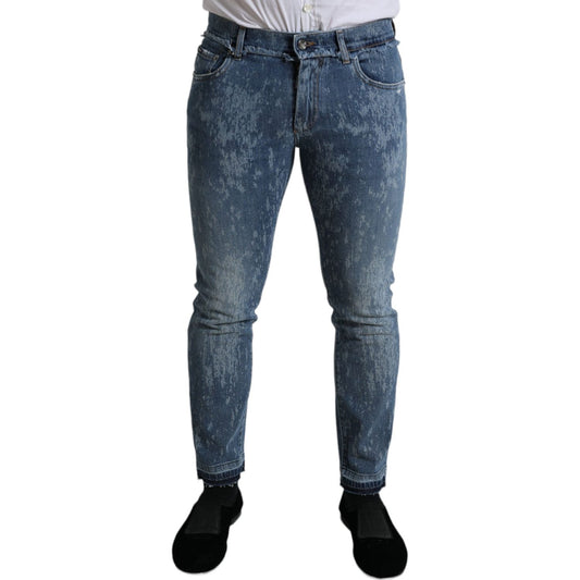 Dolce & Gabbana Chic Blue Skinny Stretch Denim Jeans blue-washed-skinny-cotton-stretch-denim-jeans