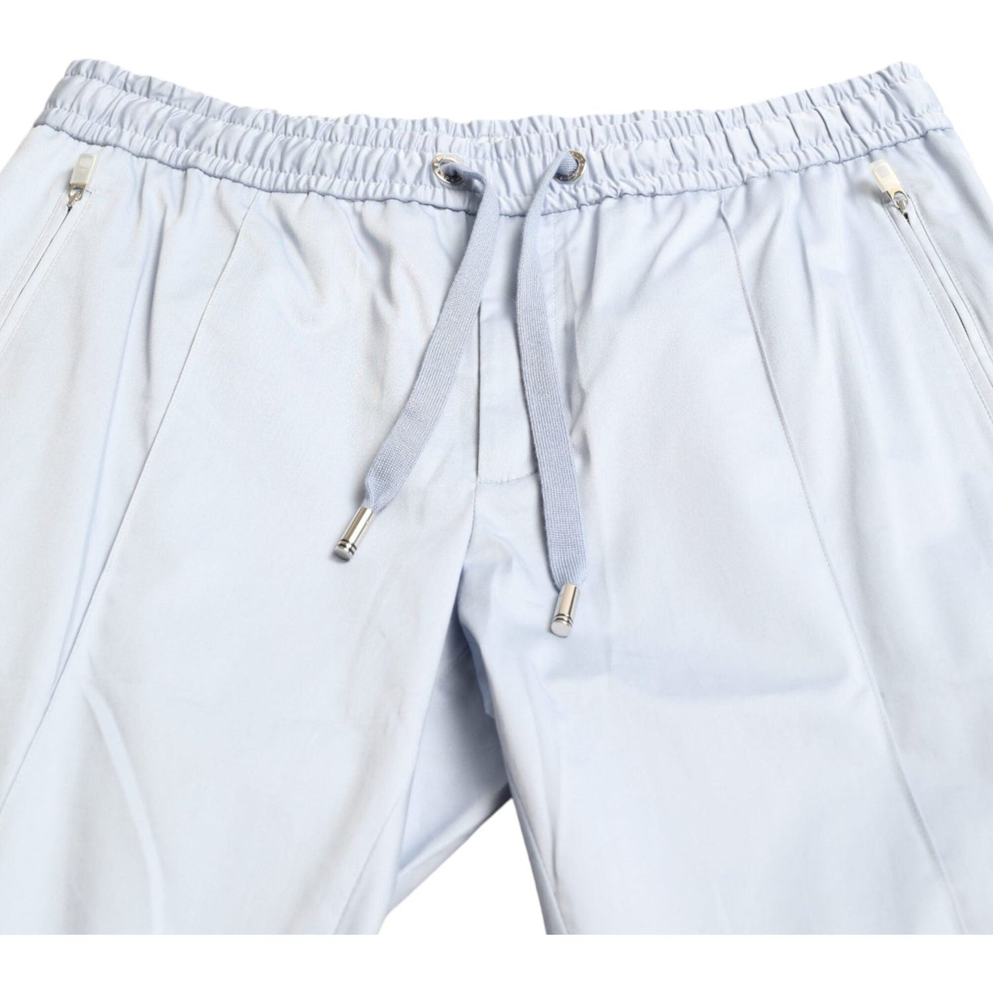 Dolce & Gabbana Elegant Light Blue Jogger Pants for Men light-blue-cotton-stretch-jogger-pants