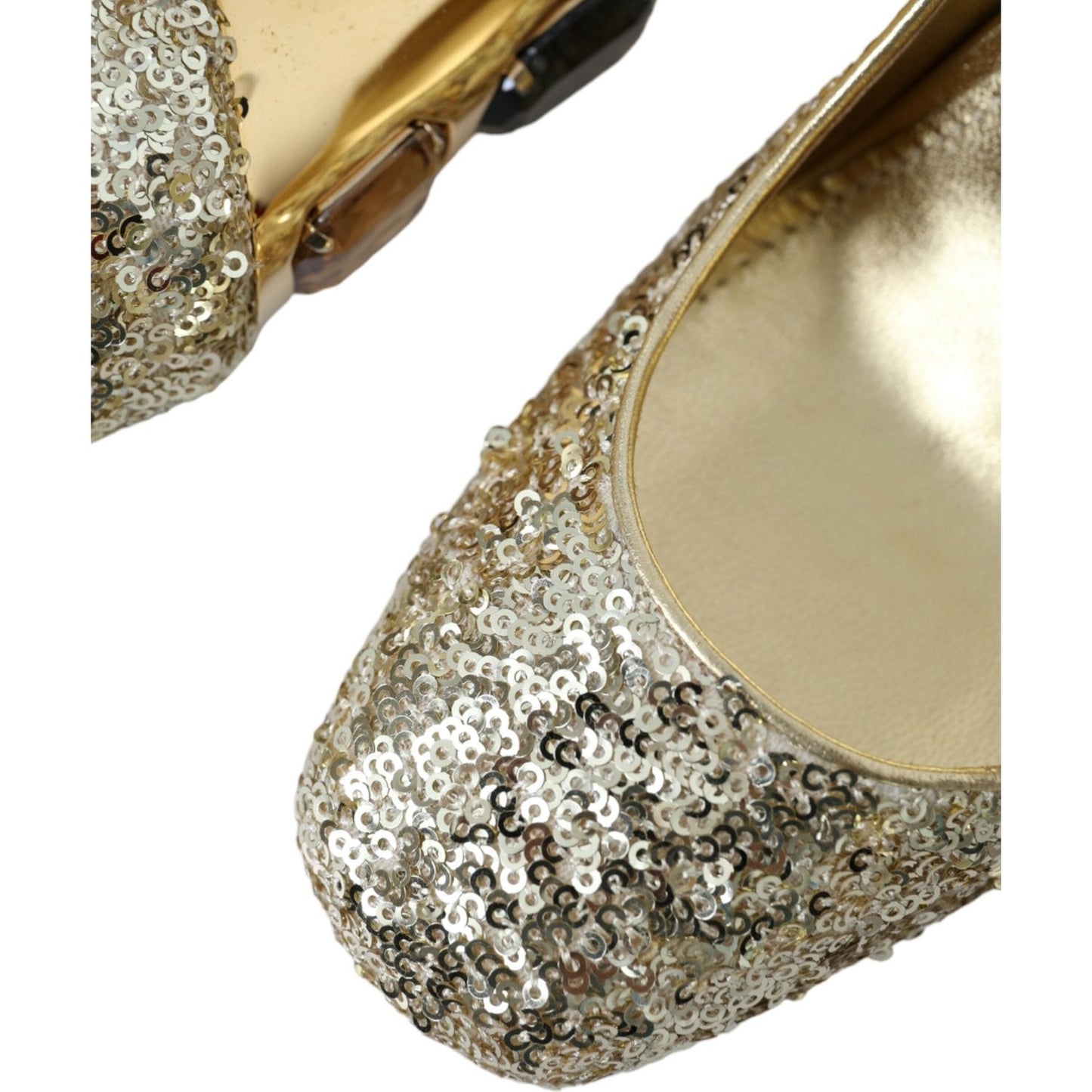 Dolce & Gabbana Gold Sequin Crystal Heels Pumps Shoes gold-sequin-crystal-heels-pumps-shoes