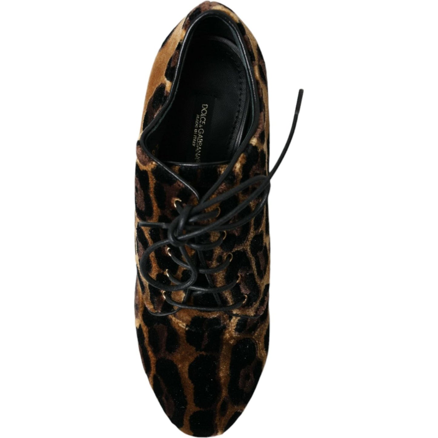 Dolce & Gabbana Brown Leopard Hair Lace Up Booties Shoes brown-leopard-hair-lace-up-booties-shoes