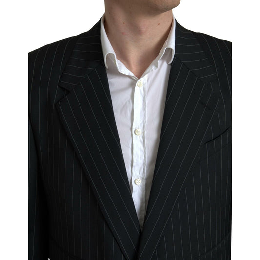 Dolce & Gabbana Sicilian Elegance Slim Fit Blazer black-stripe-single-breasted-sicilia-blazer
