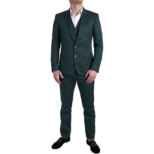 Dolce & Gabbana | Emerald Elegance Slim Fit 3-Piece Suit| McRichard Designer Brands   