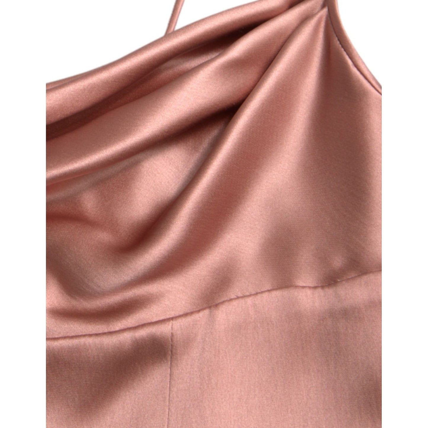 Dolce & Gabbana Elegant Long Silk Gown in Pink pink-silk-spaghetti-straps-long-gown-dress