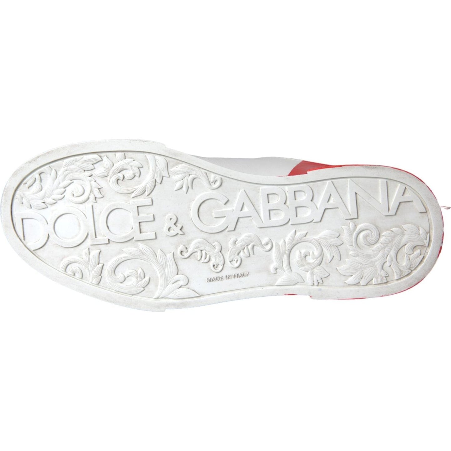 White Red Leather Logo Low Top Sneakers Shoes