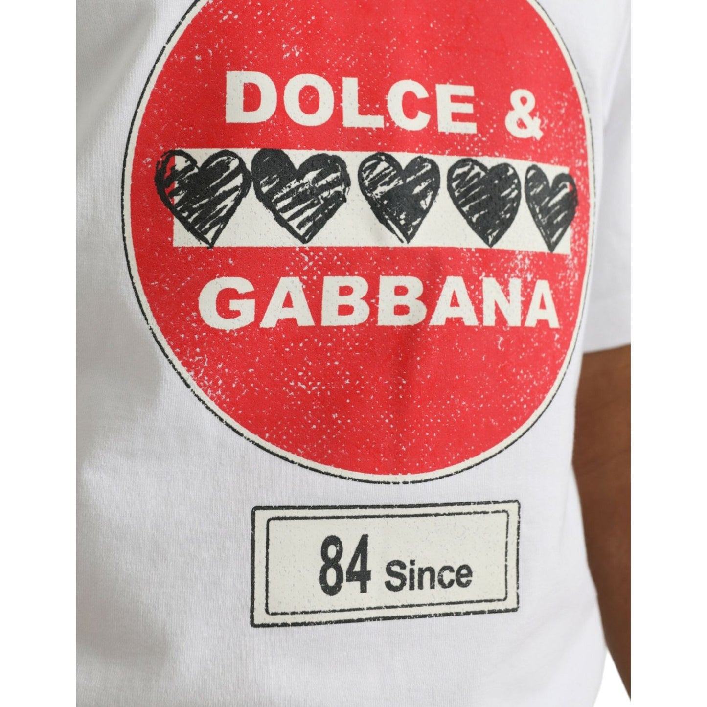 Dolce & Gabbana White Amor Heart Cotton Crewneck Short Sleeve T-shirt white-amor-heart-cotton-crewneck-short-sleeve-t-shirt-1