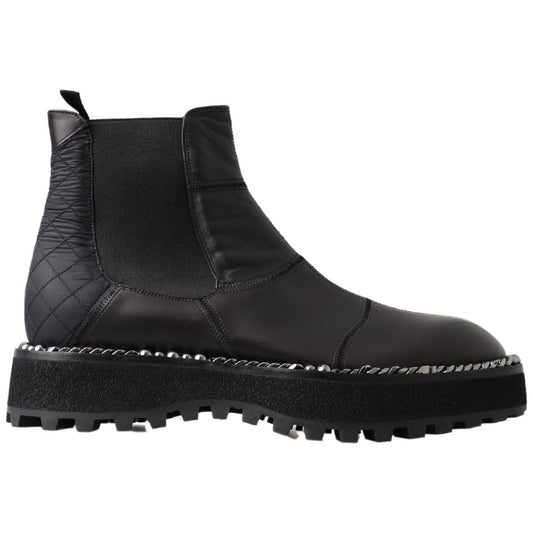 Dolce & Gabbana | Elegant Black Ankle Stretch Slip On Boots| McRichard Designer Brands   