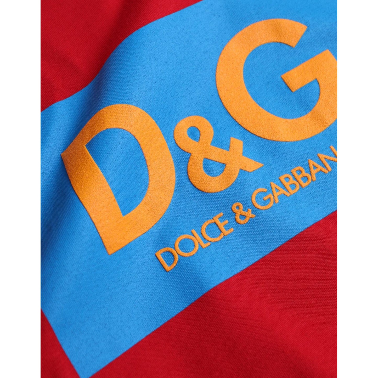 Dolce & Gabbana Red Logo Print Cotton Crew Neck T-shirt red-logo-print-cotton-crew-neck-t-shirt