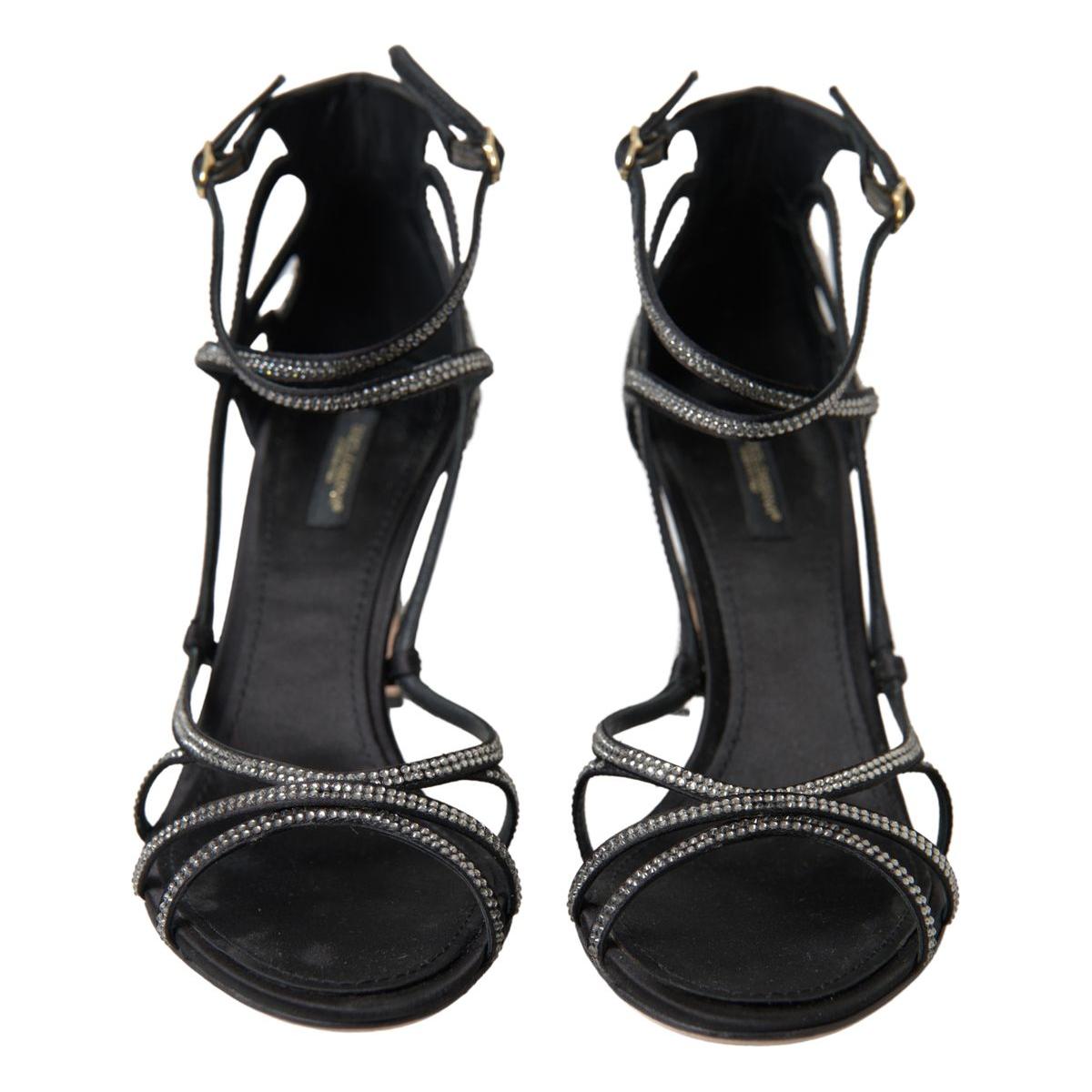 Dolce & Gabbana Elegant Keira Rhinestone Stiletto Sandals rhinestone-stiletto-sandal-satin-shoes