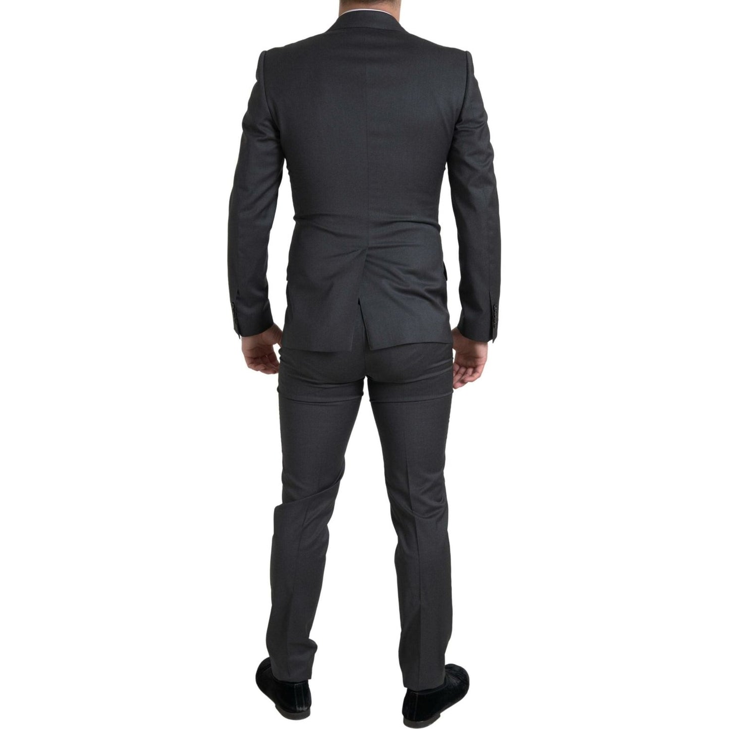 Dolce & Gabbana Sleek Grey Slim Fit Double Breasted Suit gray-2-piece-double-breasted-sicilia-suit