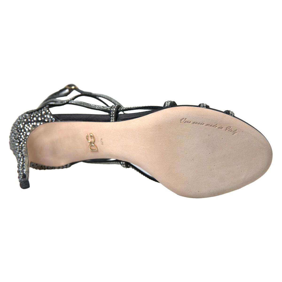 Dolce & Gabbana Elegant Keira Rhinestone Stiletto Sandals rhinestone-stiletto-sandal-satin-shoes