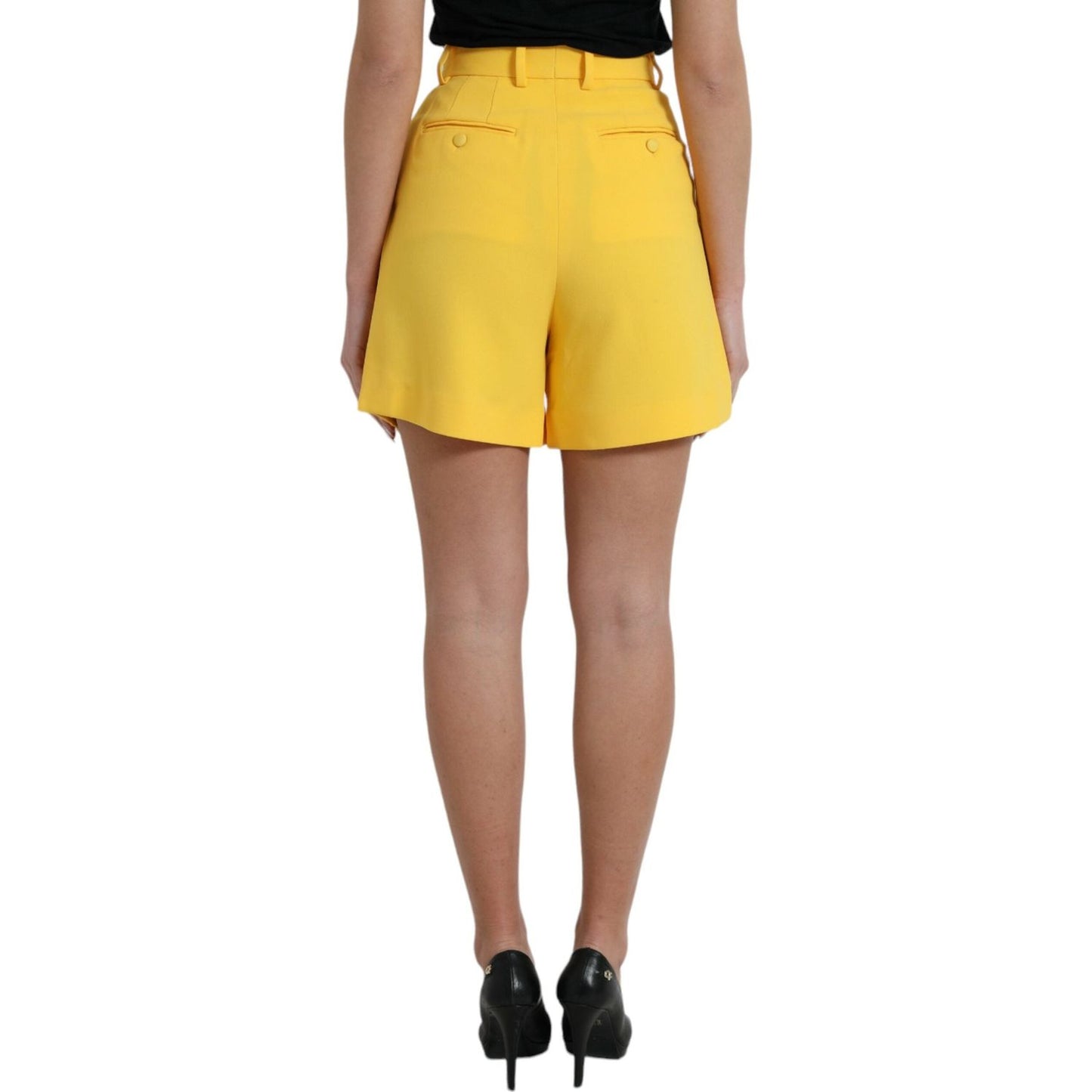 Dolce & Gabbana | High Waist Bermuda Shorts in Sunshine Yellow| McRichard Designer Brands   