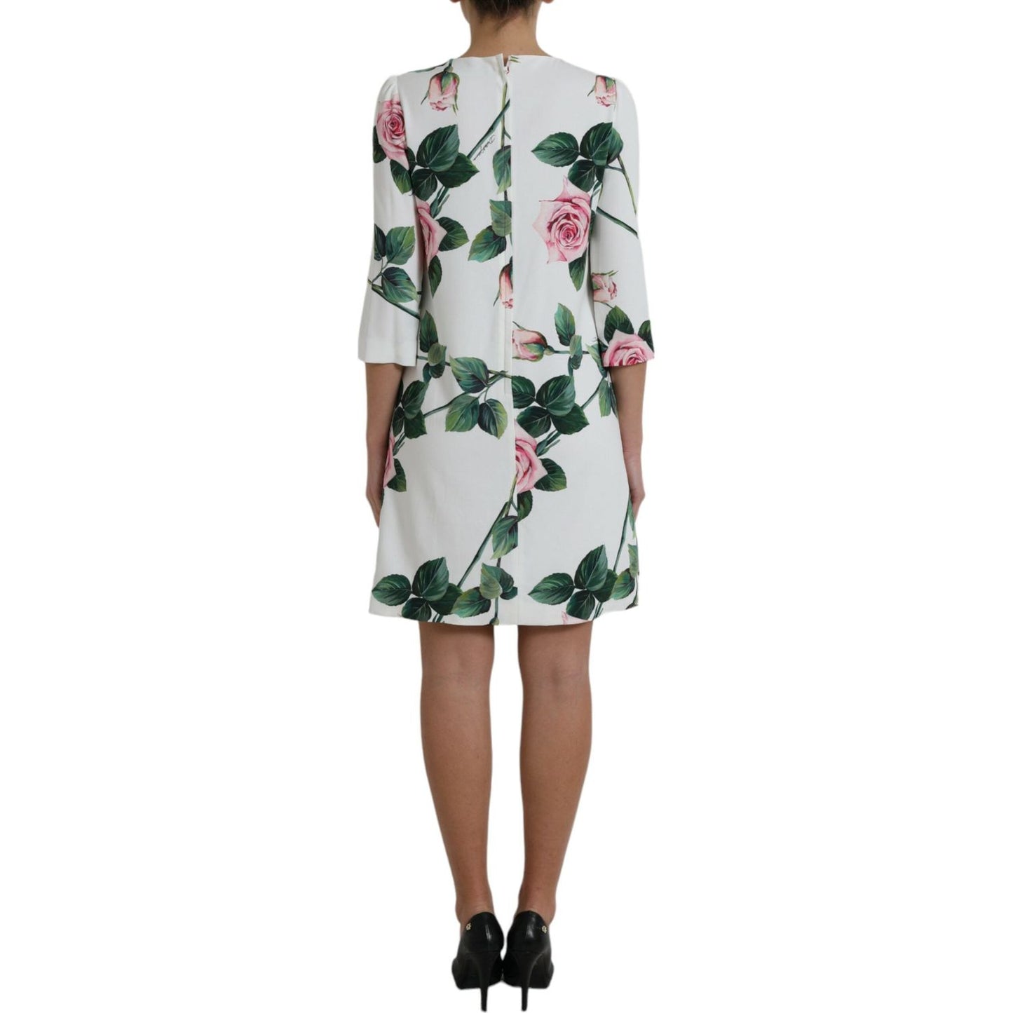 Dolce & Gabbana Elegant Floral A-Line Knee-Length Dress elegant-floral-a-line-knee-length-dress