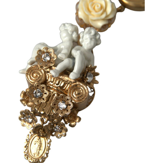 Dolce & GabbanaGold Brass Angel Floral Beaded Embellished NecklaceMcRichard Designer Brands£719.00