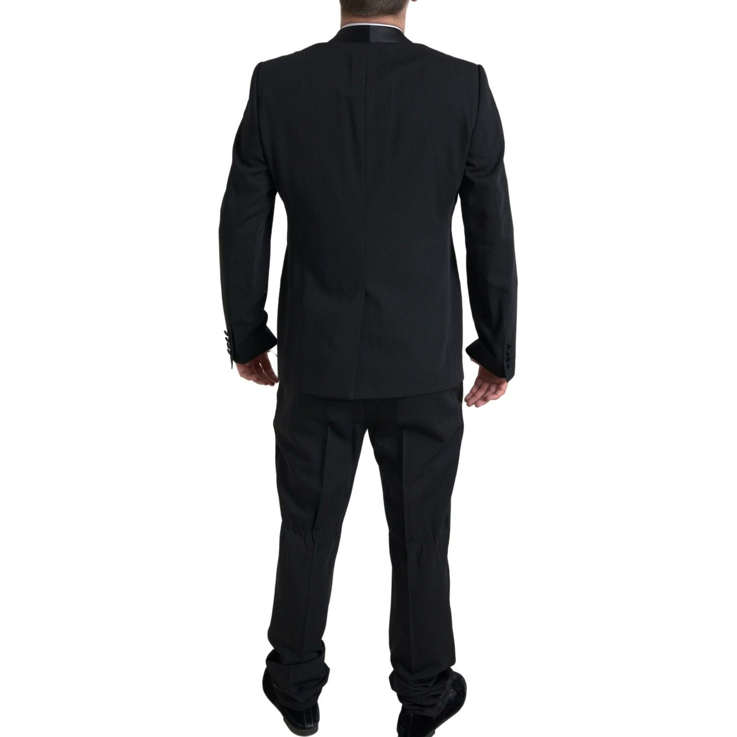 Dolce & Gabbana Elegant Black Slim Fit Two-Piece Suit black-2-piece-single-breasted-martini-suit