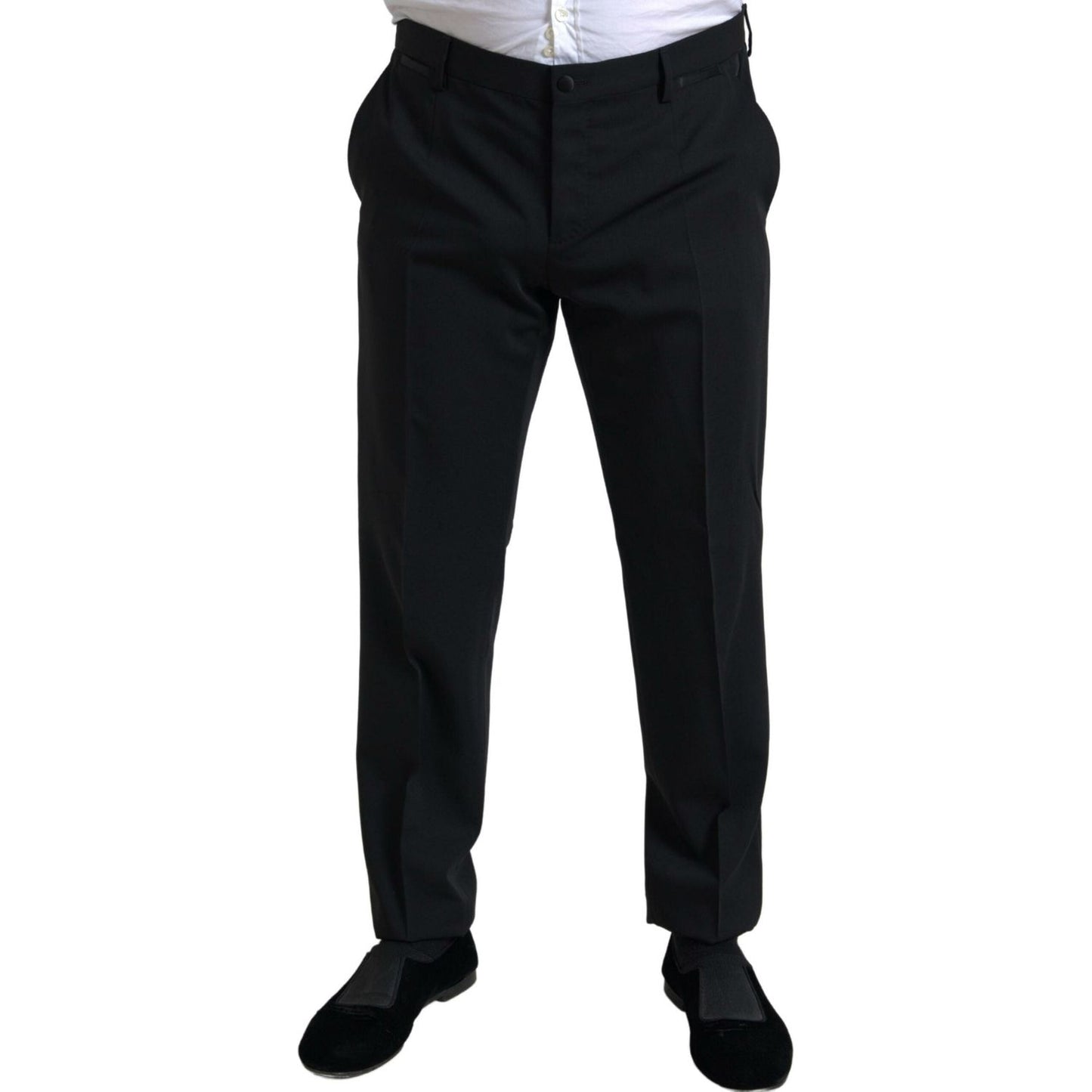 Dolce & Gabbana Elegant Black Slim Fit Two-Piece Suit black-2-piece-single-breasted-martini-suit