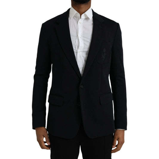 Dolce & Gabbana Black Wool Single Breasted Coat Blazer black-wool-single-breasted-coat-blazer-3