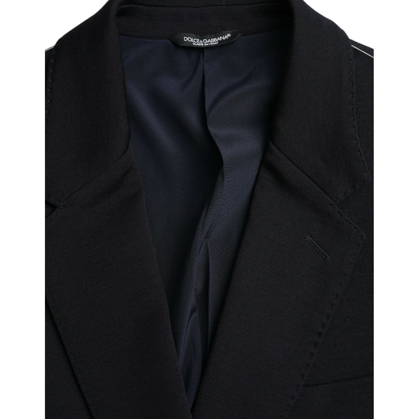Dolce & Gabbana Black Wool Single Breasted Coat Blazer black-wool-single-breasted-coat-blazer-3
