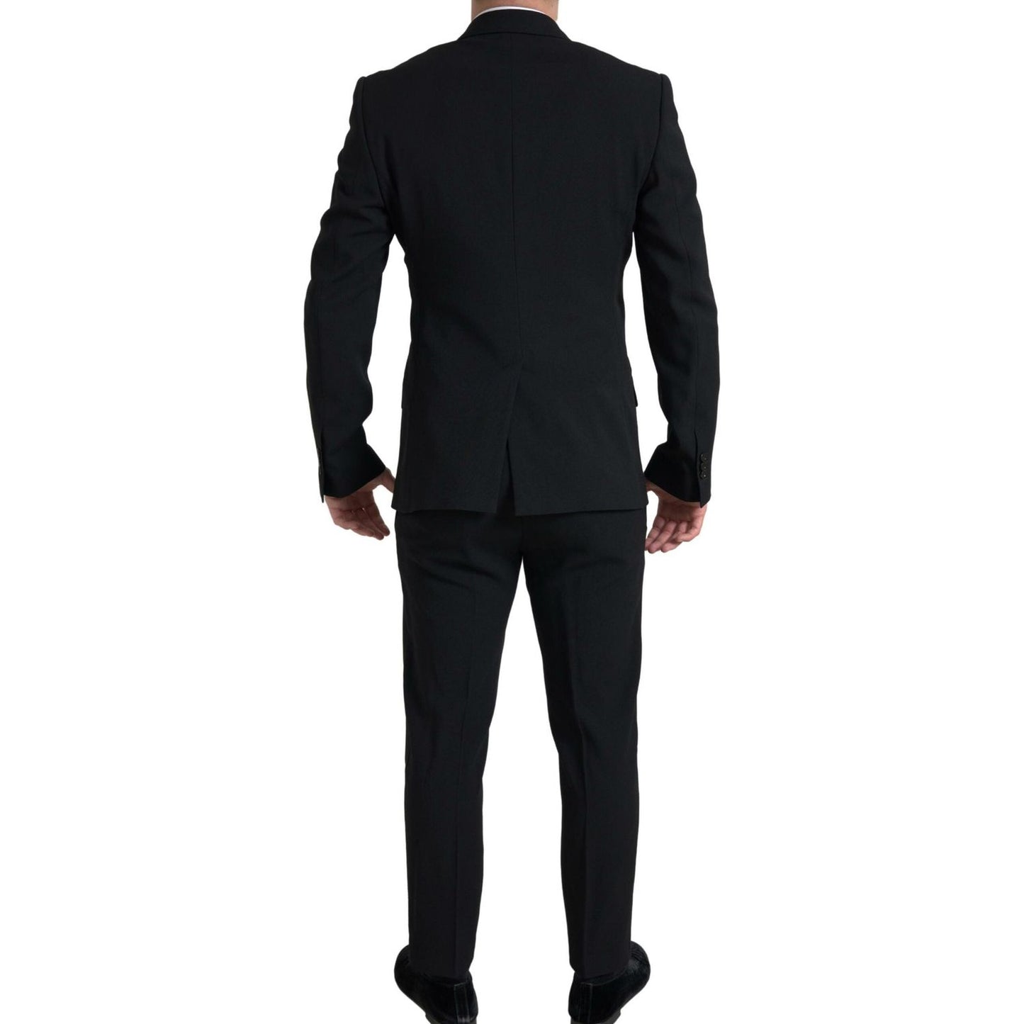 Dolce & Gabbana Elegant Slim Fit Double Breasted Suit black-2-piece-double-breasted-sicilia-suit