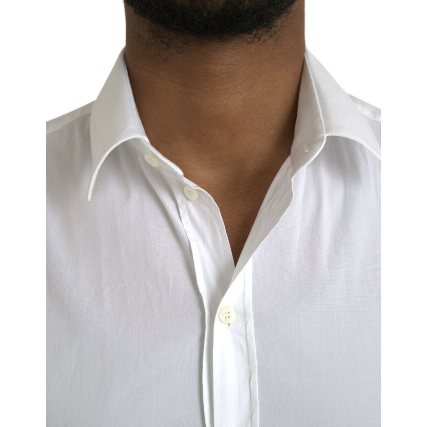 Dolce & Gabbana White Cotton Stretch Formal SICILIA Shirt white-cotton-stretch-formal-sicilia-shirt