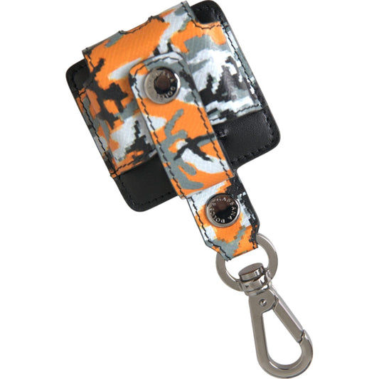 Multicolor Camouflage Print Leather Metal Airpods Case