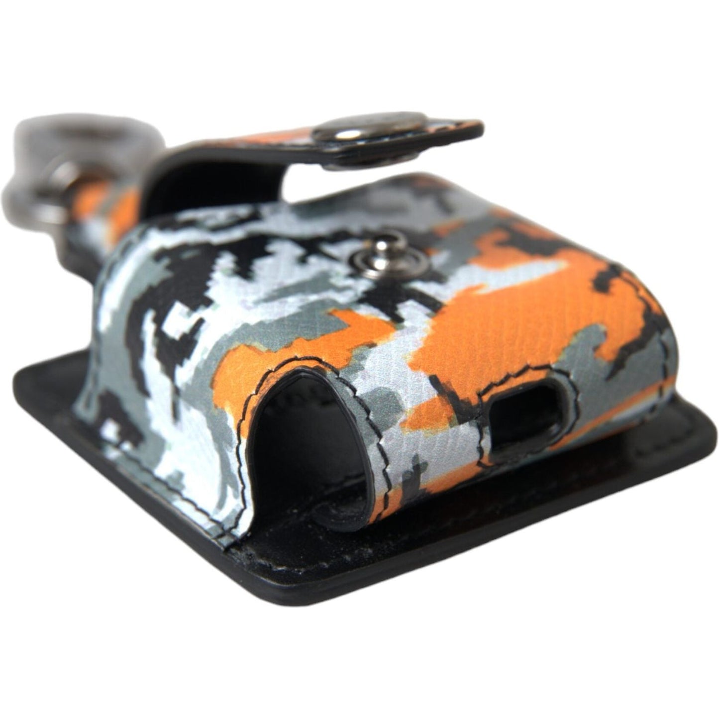 Multicolor Camouflage Print Leather Metal Airpods Case