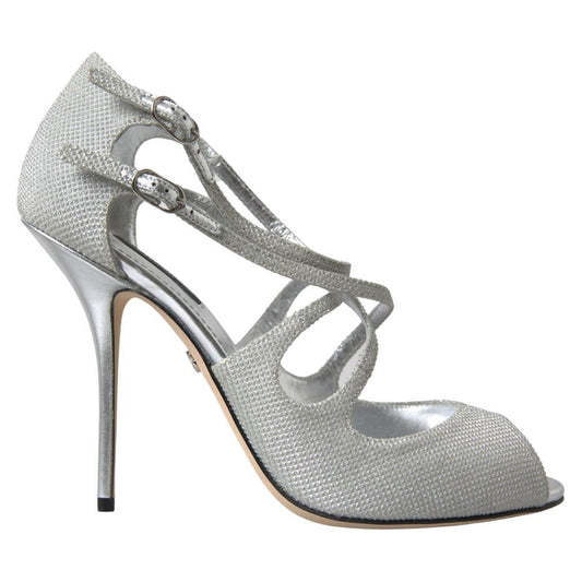 Dolce & GabbanaElegant Shimmering Silver High-Heeled SandalsMcRichard Designer Brands£549.00