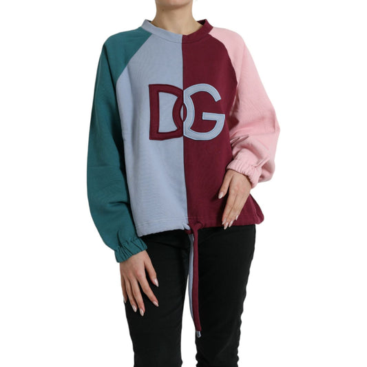 Dolce & Gabbana Multicolor Cotton Crew Neck Sweater multicolor-cotton-crewneck-pullover-sweater