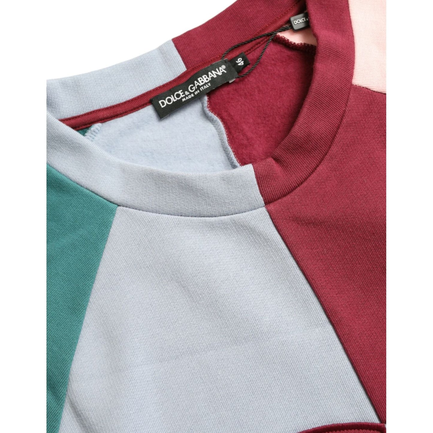 Dolce & Gabbana Multicolor Cotton Crew Neck Sweater multicolor-cotton-crewneck-pullover-sweater
