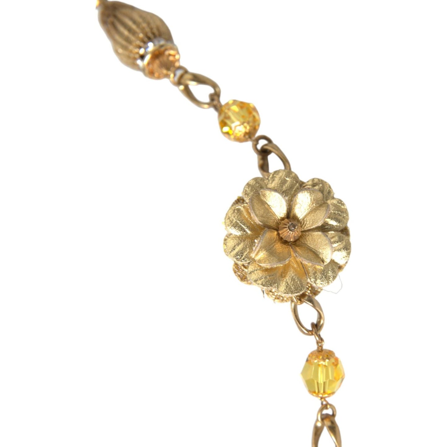 Dolce & Gabbana Crystal Flower Filigree Gold Brass Statement Necklace crystal-flower-filigree-gold-brass-statement-necklace