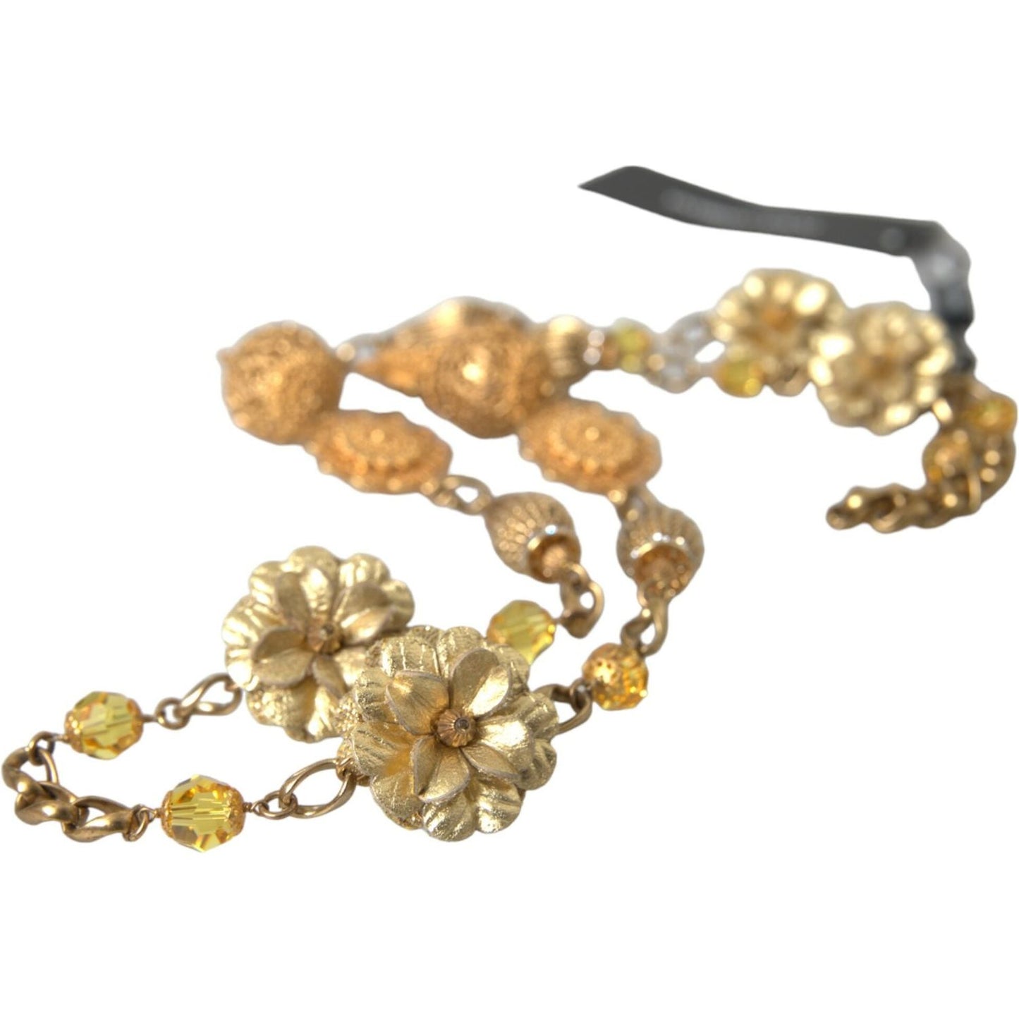 Dolce & Gabbana Crystal Flower Filigree Gold Brass Statement Necklace crystal-flower-filigree-gold-brass-statement-necklace