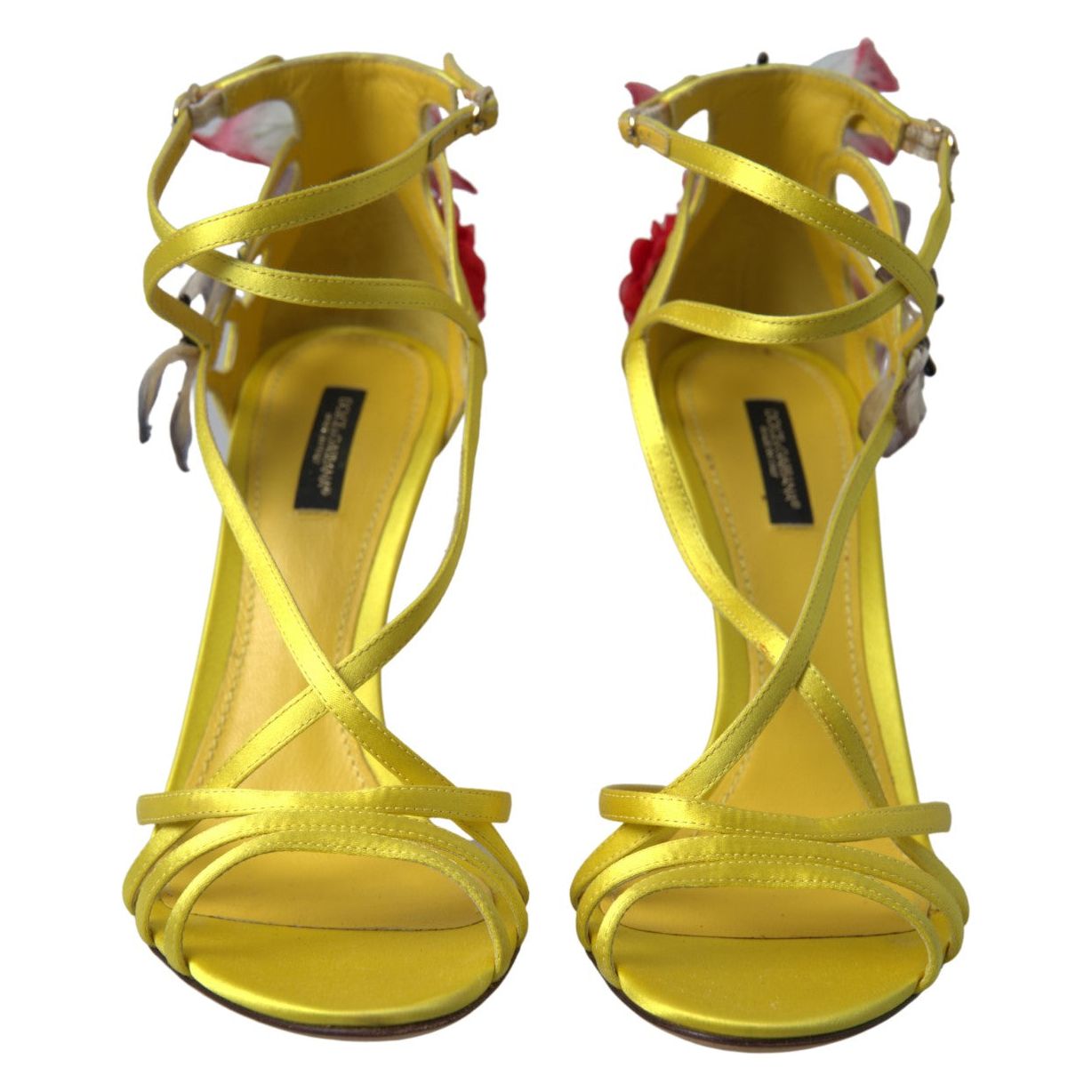 Dolce & Gabbana Enchanting Yellow Ankle Strap Sandals yellow-keira-butterfly-appliques-sandals