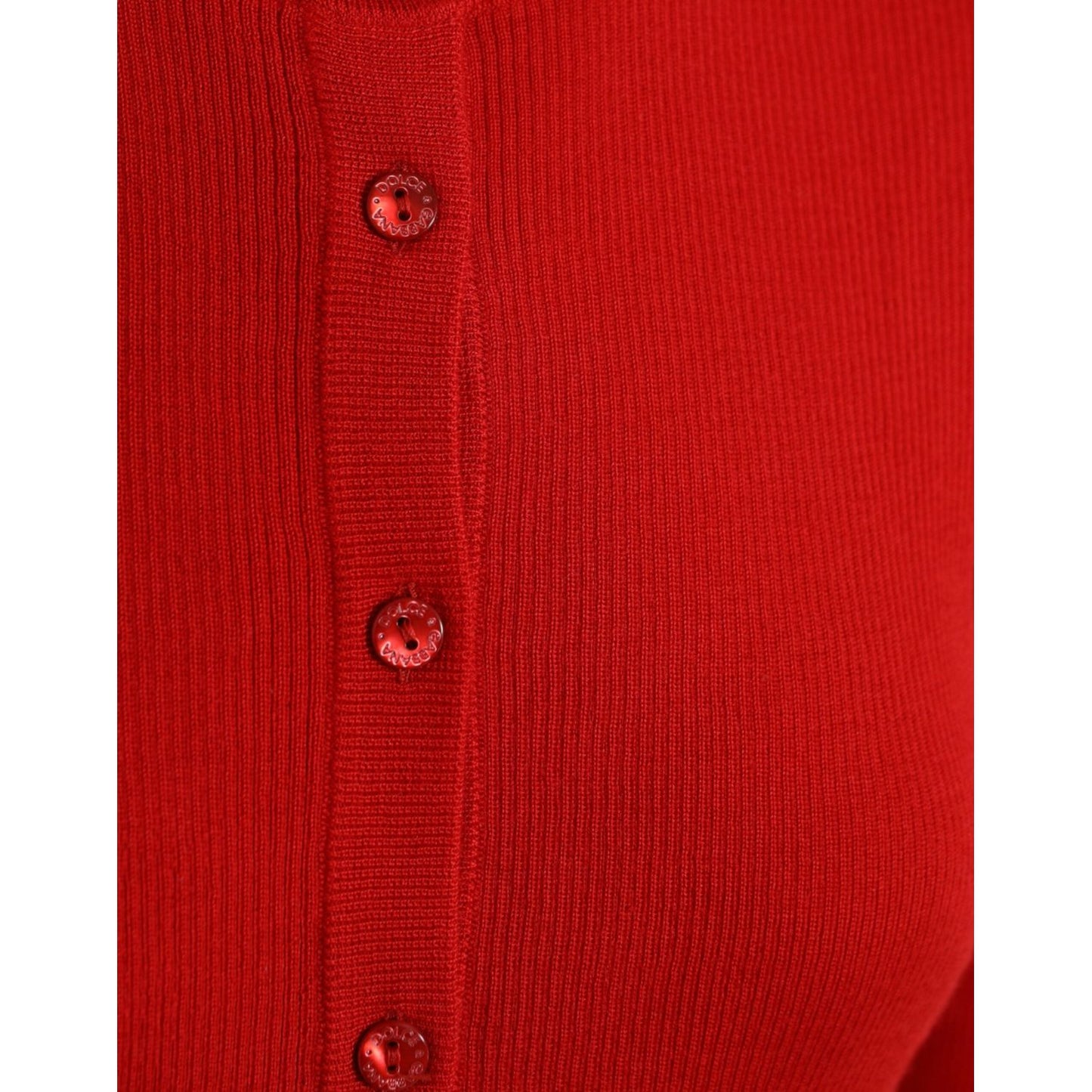 Dolce & Gabbana | Elegant Red Cashmere-Silk Cardigan| McRichard Designer Brands   