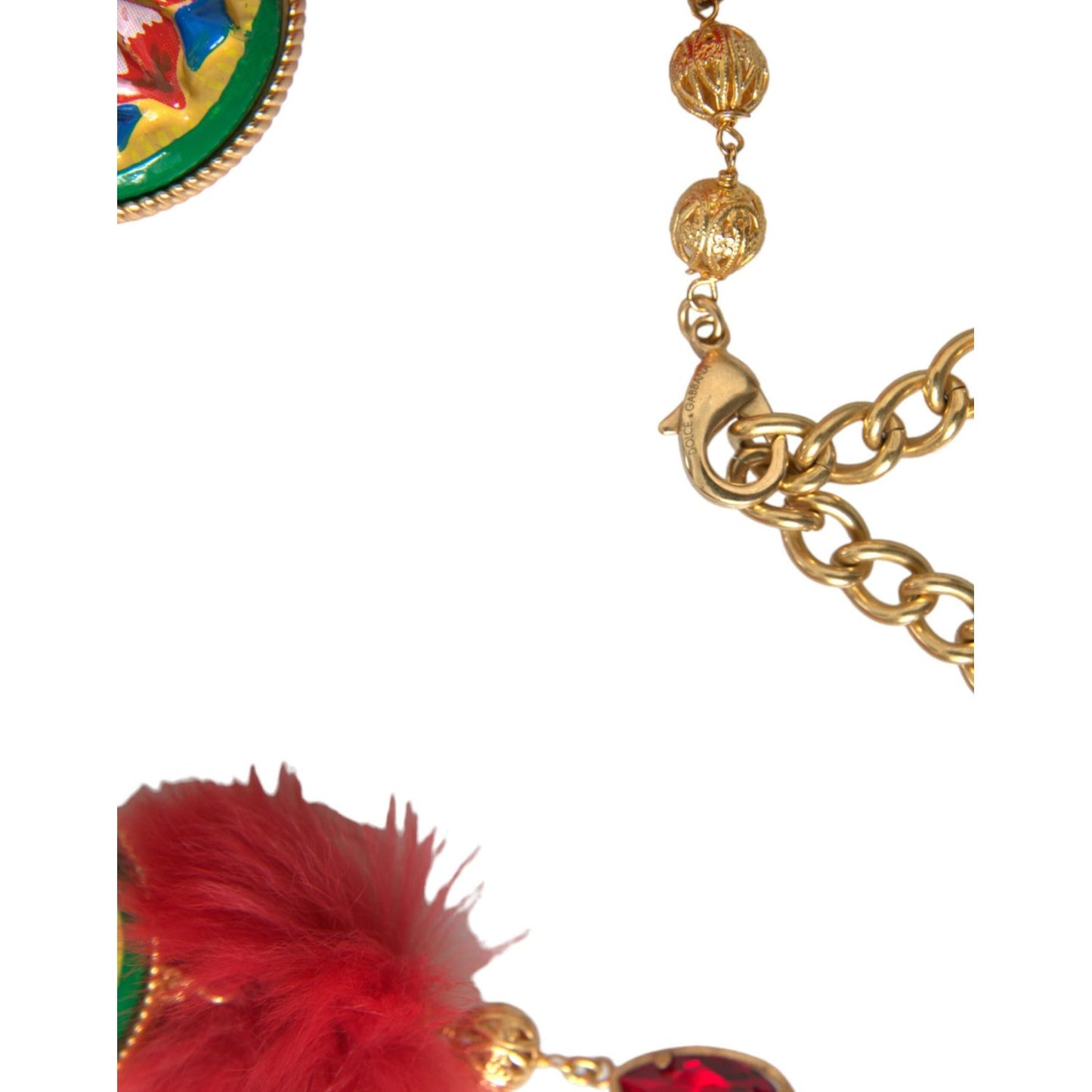 Dolce & Gabbana Gold Brass Red Fur Crystal Waist Torero Waist Belt gold-brass-red-fur-crystal-waist-torero-waist-belt