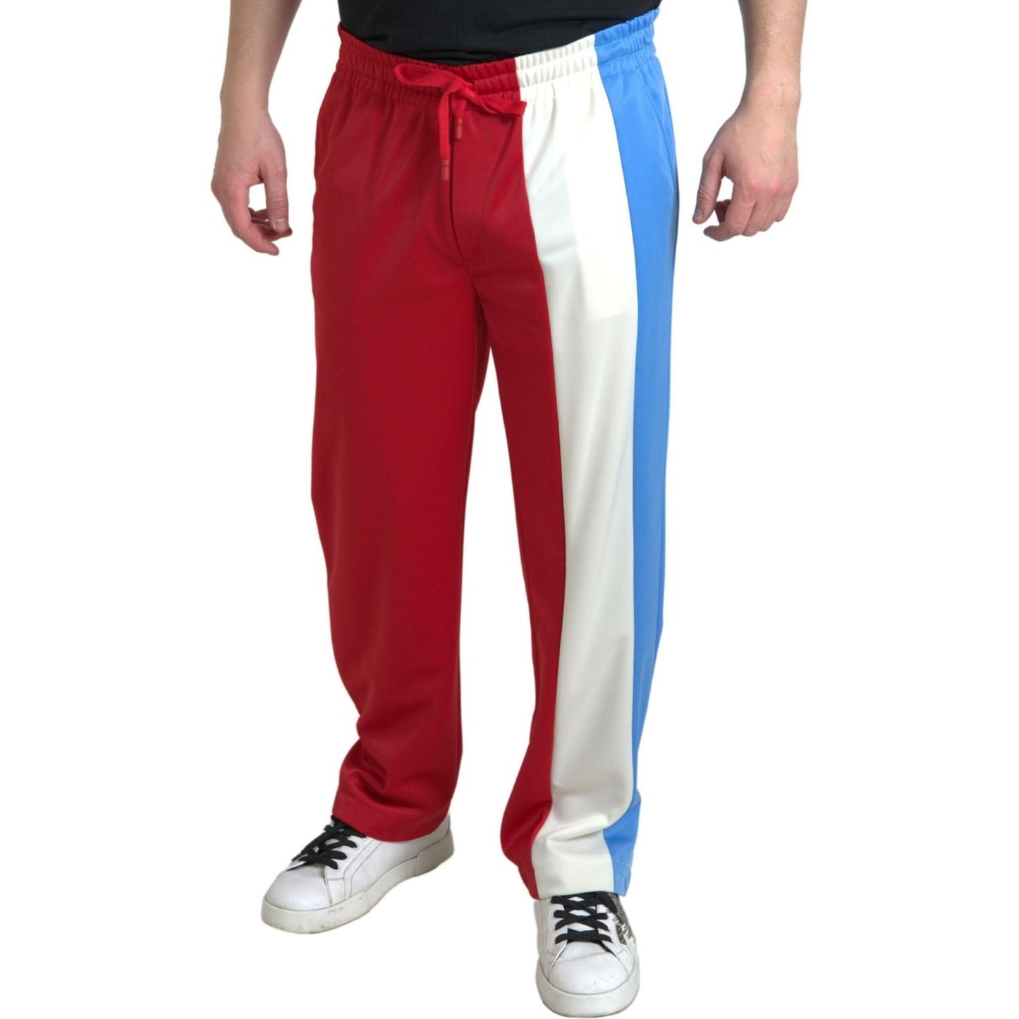 Dolce & Gabbana Elegant Striped Drawstring Sweatpants multicolor-polyester-men-sweatpants-pants