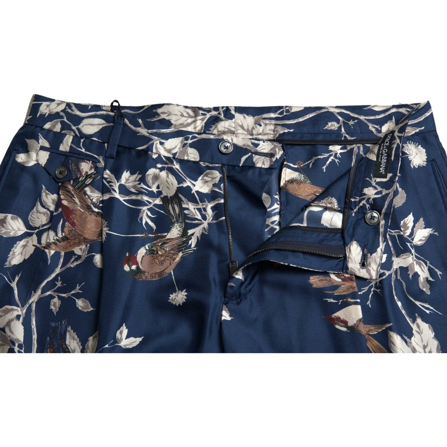 Dolce & Gabbana Silken Floral Bermuda Shorts in Blue blue-floral-print-silk-men-bermuda-shorts
