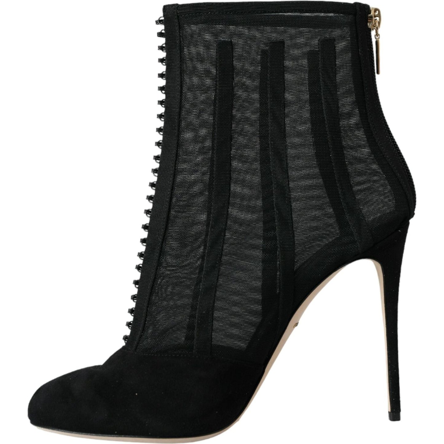 Dolce & Gabbana Black Mesh Stiletto Heels Ankle Boots Shoes black-mesh-stiletto-heels-ankle-boots-shoes