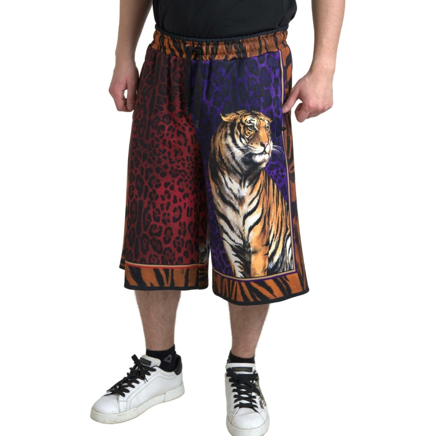 Dolce & Gabbana Chic Multicolor Bermuda Shorts with Exotic Print multicolor-tiger-print-men-bermuda-shorts