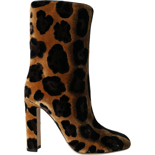 Dolce & GabbanaBrown Giraffe Leather Mid Calf Boots ShoesMcRichard Designer Brands£899.00
