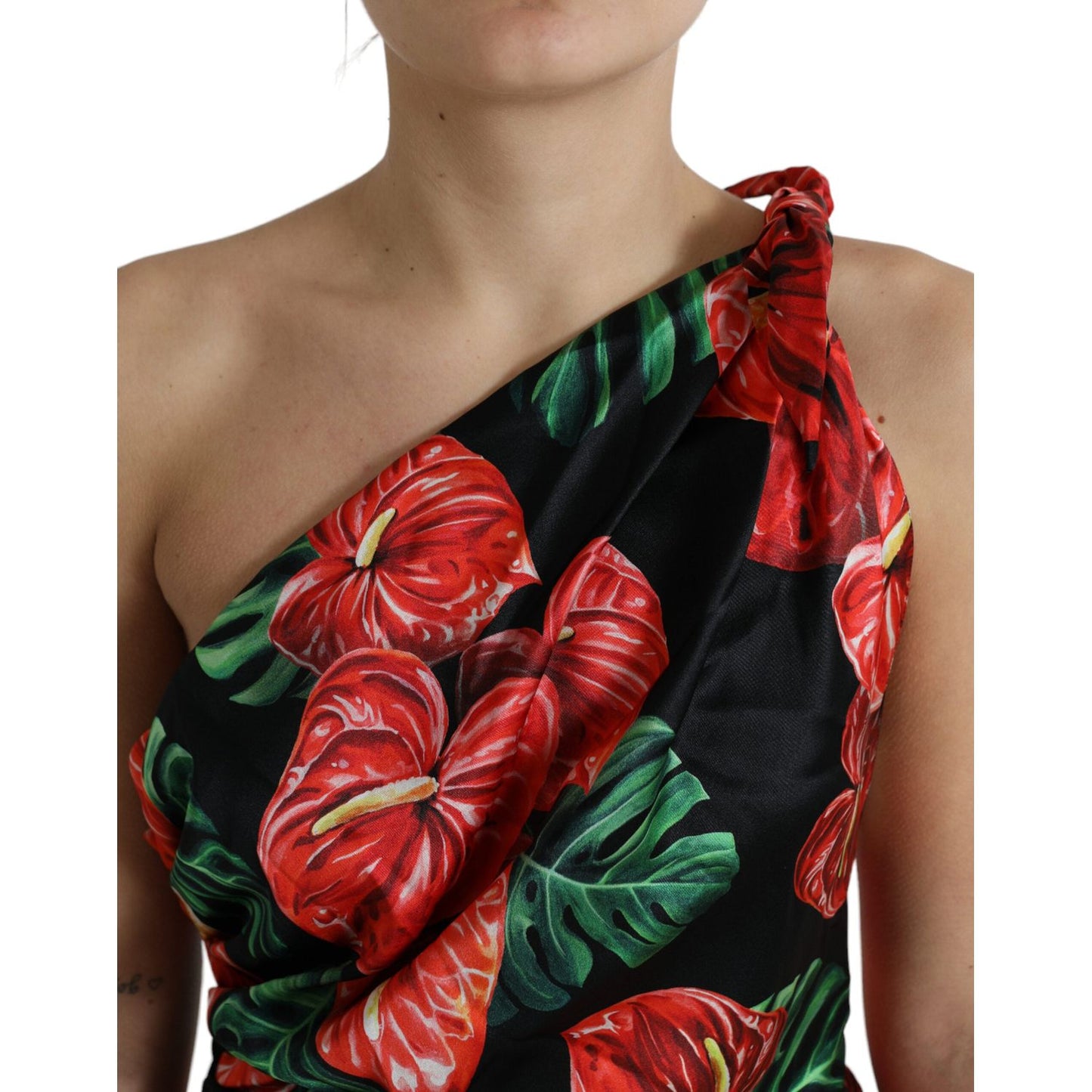 Dolce & Gabbana Tropical Elegance Silk Draped Dress tropical-elegance-silk-draped-dress
