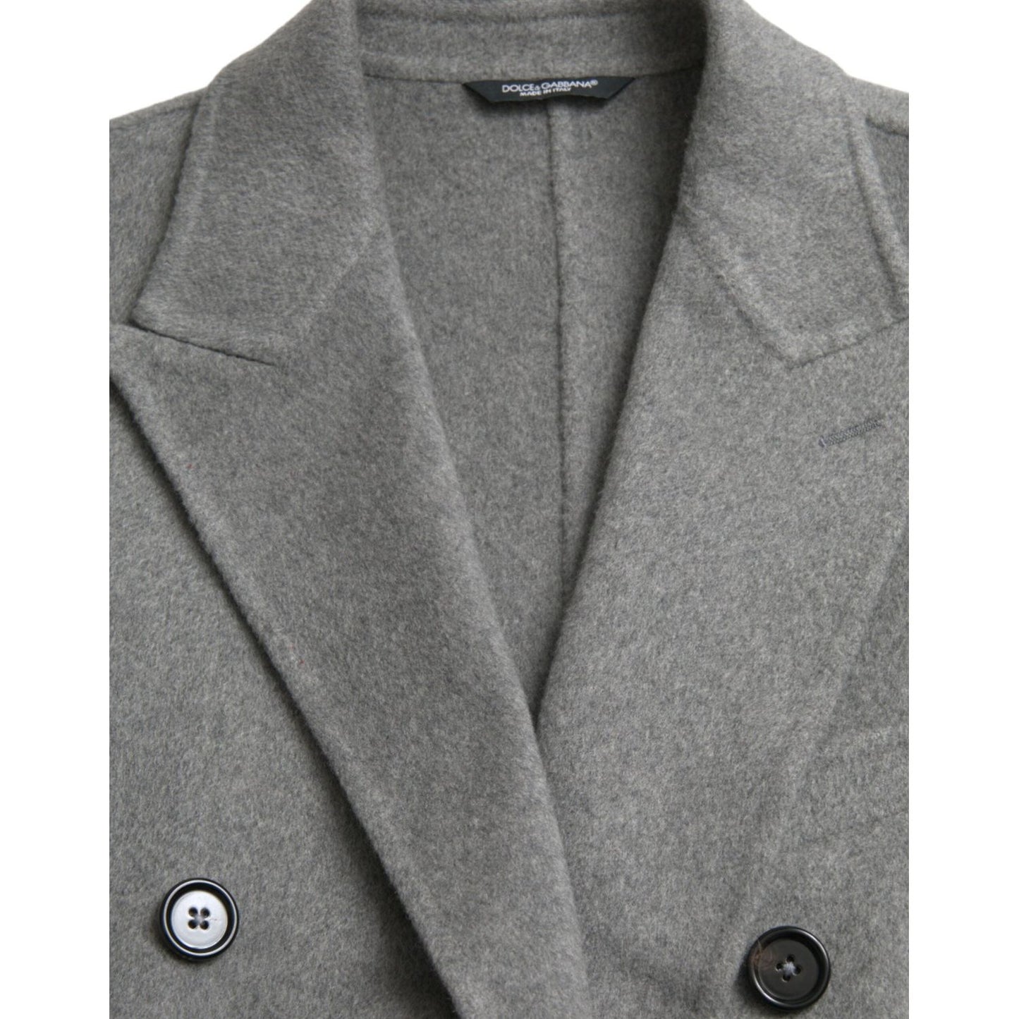 Dolce & Gabbana Gray Double Trench Coat Cashmere Jacket gray-double-trench-coat-cashmere-jacket
