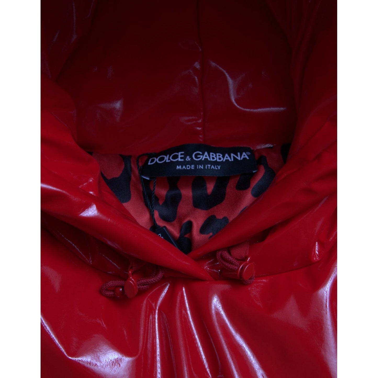 Dolce & Gabbana Chic Shiny Red Cropped Jacket shiny-red-hooded-cropped-short-coat-jacket